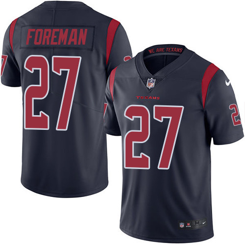 Nike Texans #27 D'Onta Foreman Navy Blue Men's Stitched NFL Limited Rush Jersey